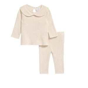 Nordstrom ribbed cotton sweater and leggings size 9 months only worn once!